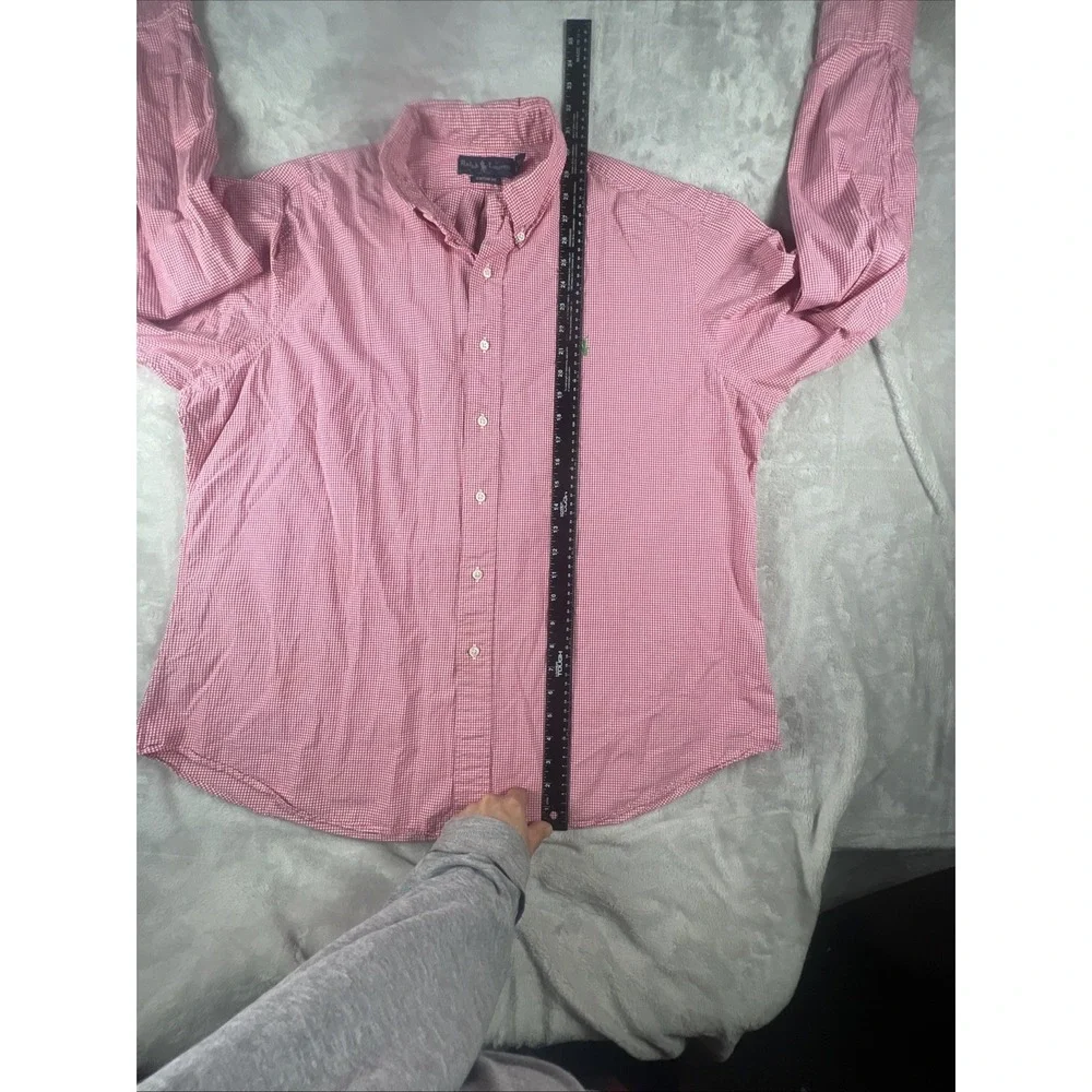 RALPH LAUREN Custom Fit Red And White Gingham Button Down Shirt  Size XXL - Picture 8 of 12